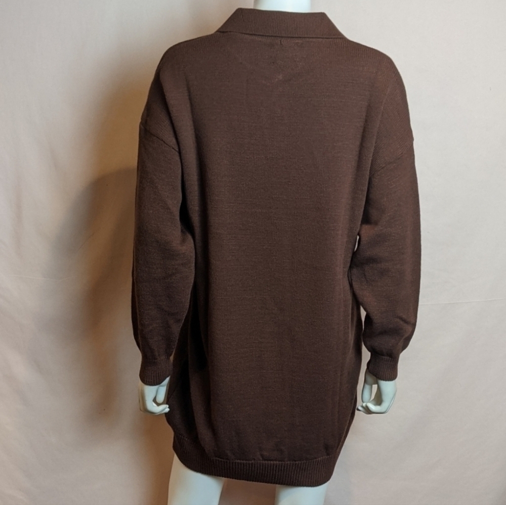 ASOS Long Sleeve Brown Polo Knit Mini Sweater Dress size 4 - Picture 4 of 6